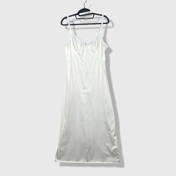 Olga Other - Olga Full Slip Lingerie Dress Womens 34 White Vintage Lace Trim Coquette